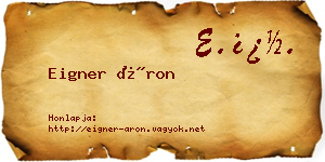 Eigner Áron névjegykártya